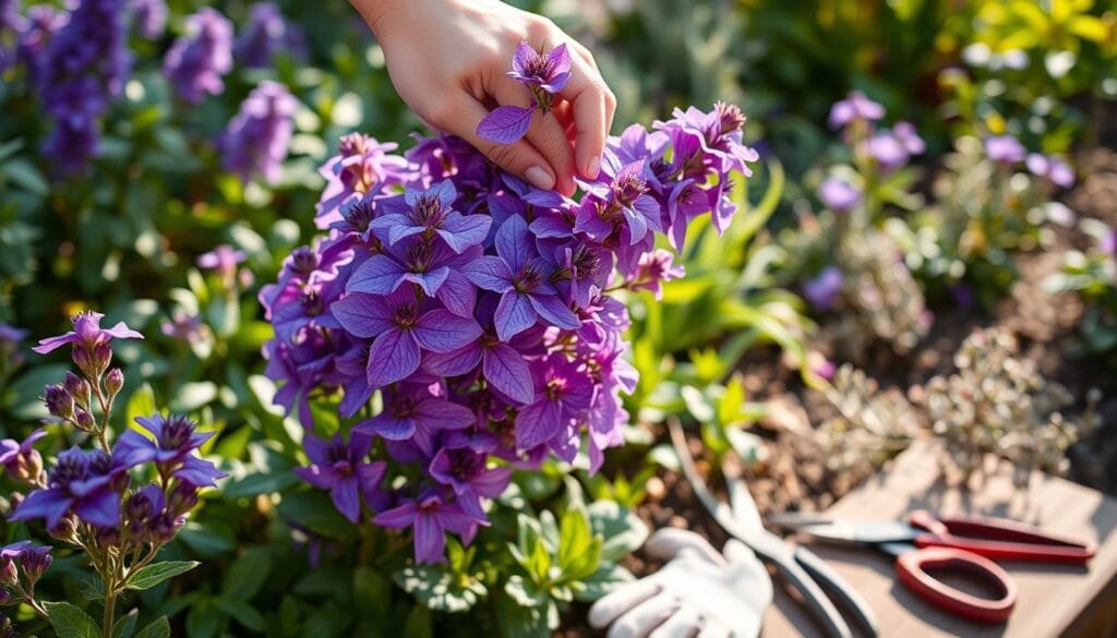 Pruning purple perennials