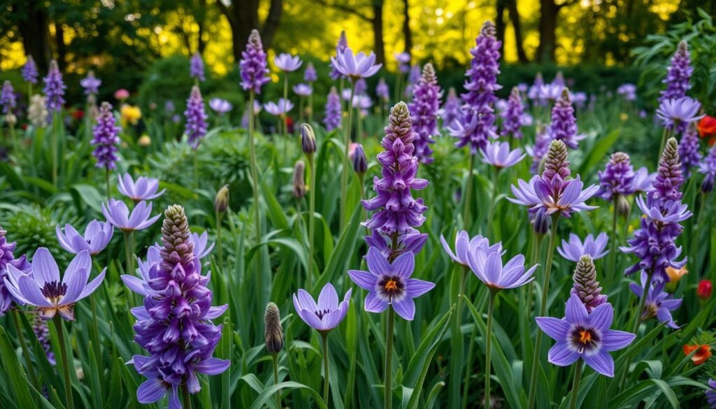 purple bulb flowers