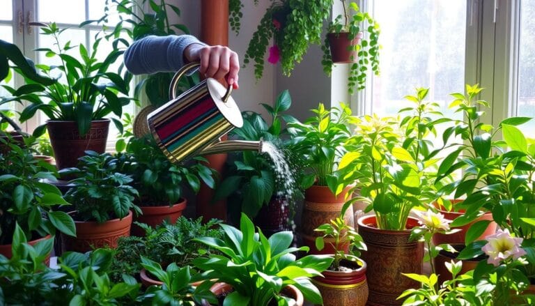 watering plants