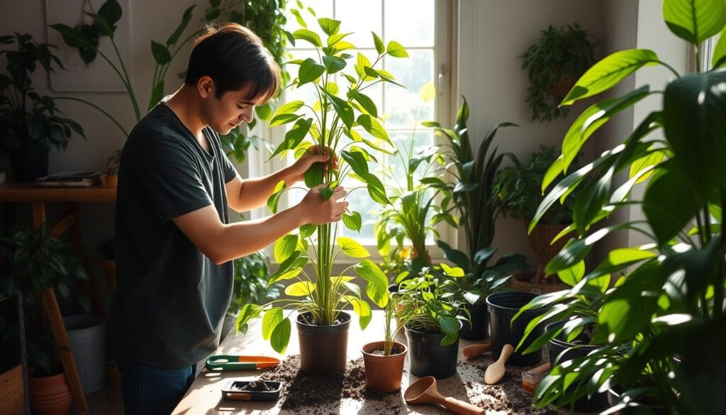 Repotting Tall Indoor Plants